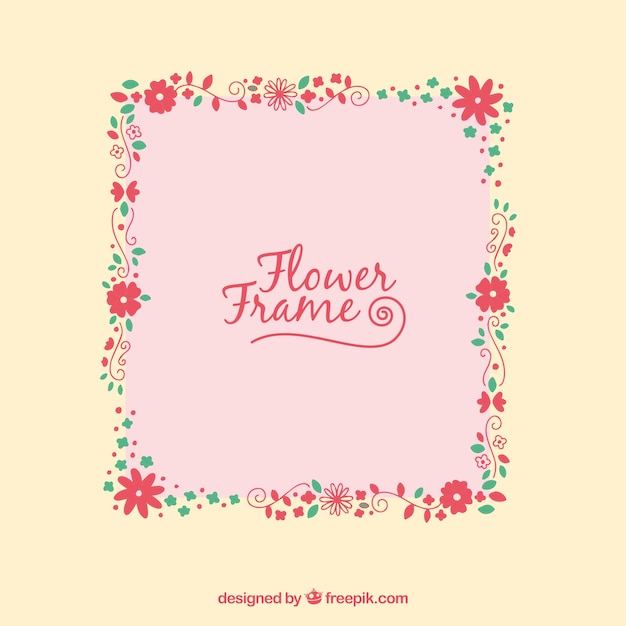 Pink floral frame