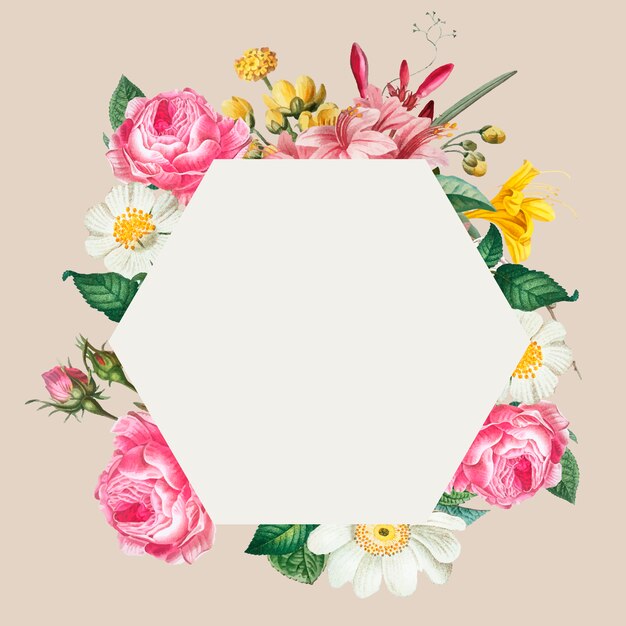 Pink floral frame