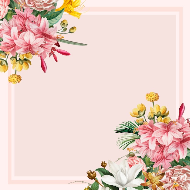 Pink floral frame