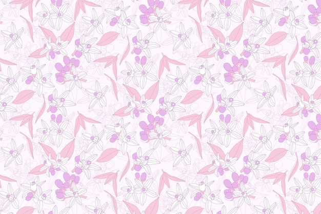 핑크 플로랄 패턴 벽지