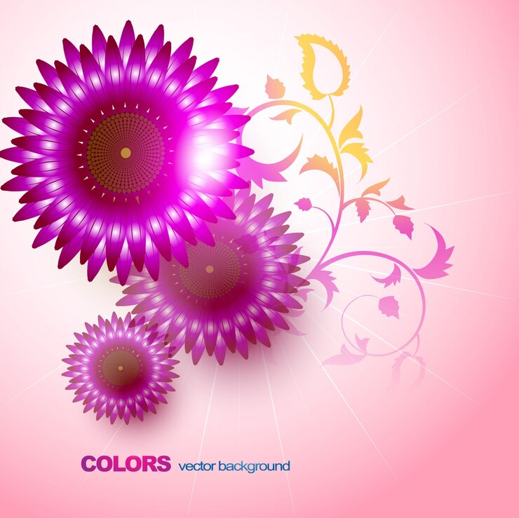 無料Vector ピンクの花の背景デザインのイラスト