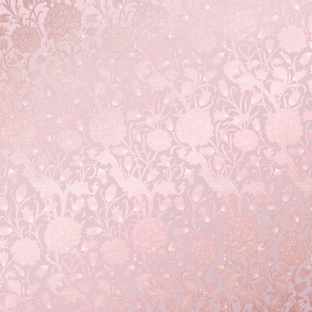 Pink flower background, vintage pattern in aesthetic design vector