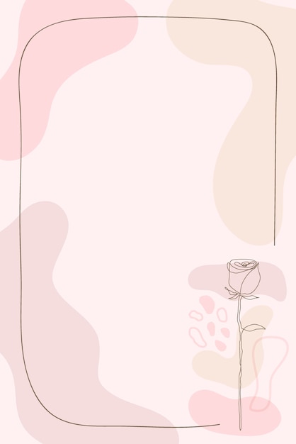 Pink flower frame background in feminine style vector