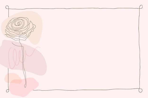 Pink flower frame background in feminine style vector