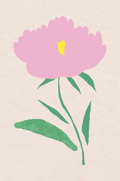 Pink flower hand drawn vector botanical illustration