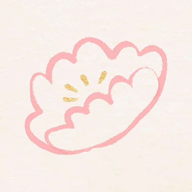ピンクの花の手描きベクトル ボタニカル イラスト
