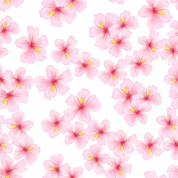 Pink flower  sakura seamless pattern.