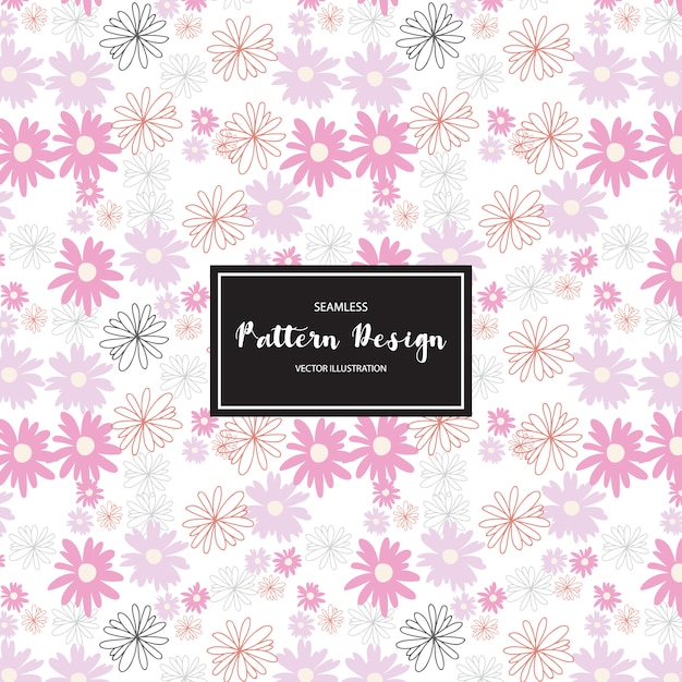 Free vector pink flowers pattern background