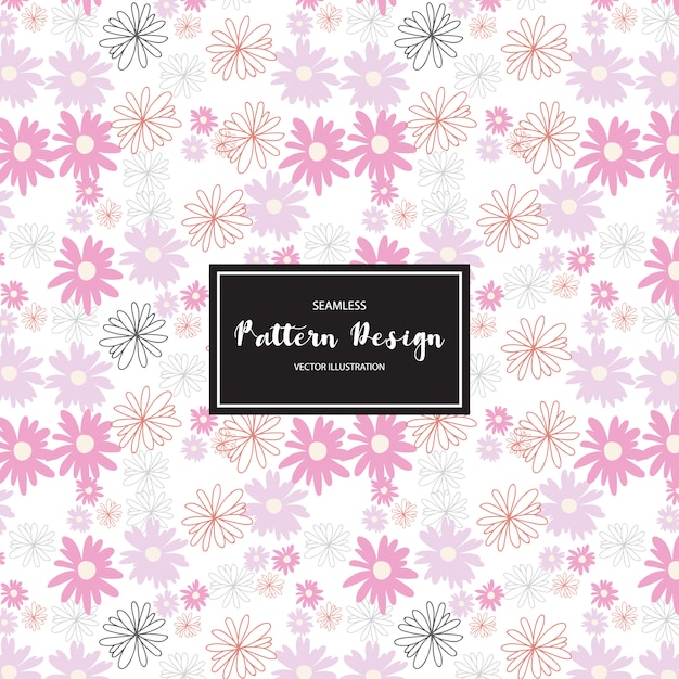 Pink flowers pattern background