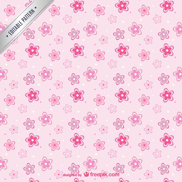 Free vector pink flowers pattern