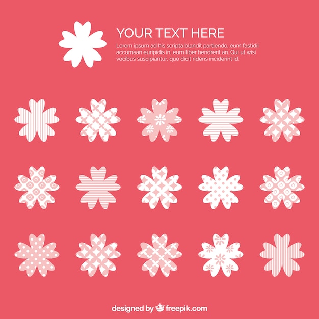 Free vector pink flowers pattern