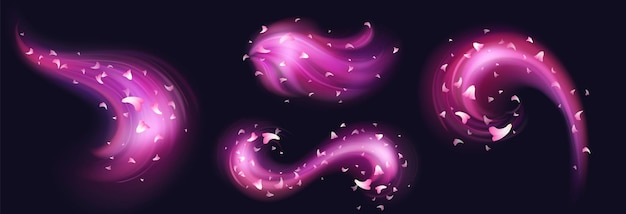 Free vector pink fragrance wind swirl with flower petals