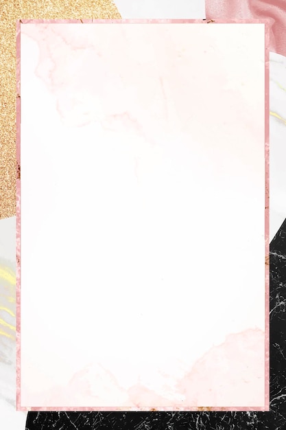 Бесплатное векторное изображение Розовая рамка на мраморном текстурированном фоне