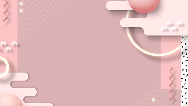Бесплатное векторное изображение Розовый геометрический фон мемфис