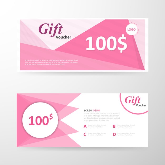 Pink gift voucher template
