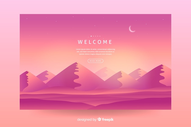 Pink gradient landscape background for landing page