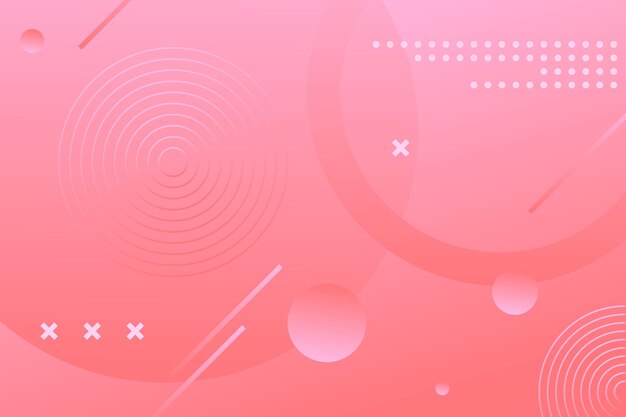 Pink gradient wallpaper with geometrical shapes