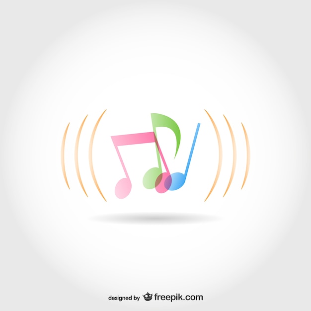 Free vector pink, green and blue music notes