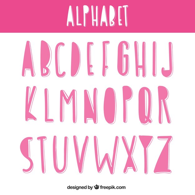 ピンク手描きアルファベット
