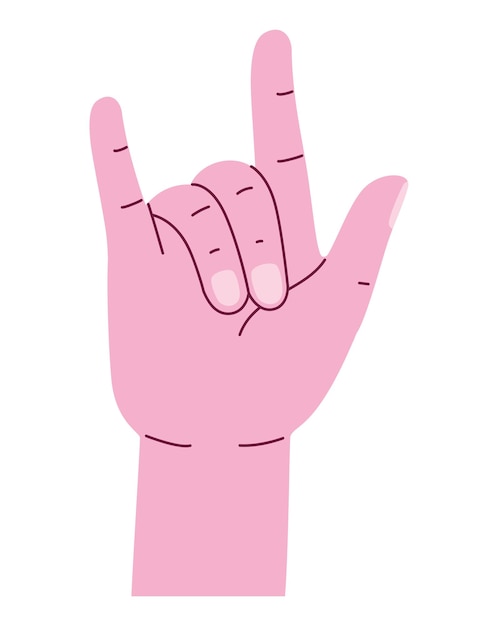 Free vector pink hand rock illustration