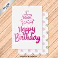 Free vector pink happy birthday card