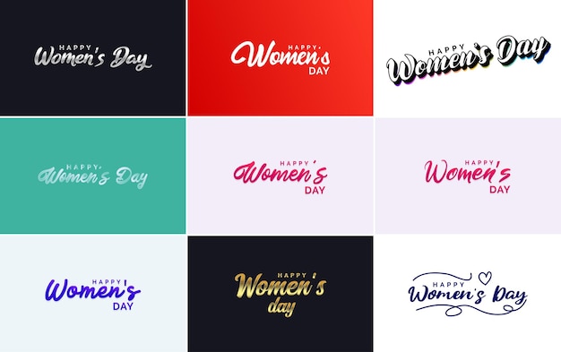 Pink Happy Women's Day typographical design