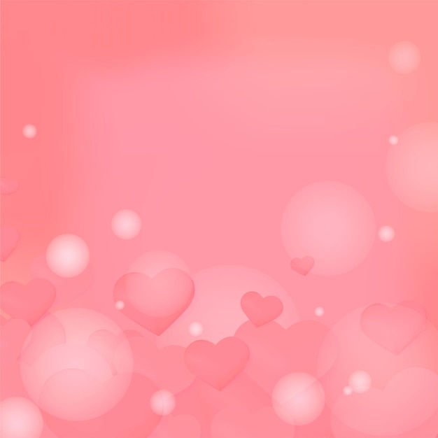 Free vector pink heart bubble pattern background