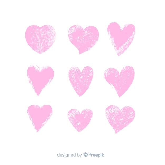 Free vector pink heart set