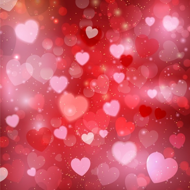 Pink hearts glowing background