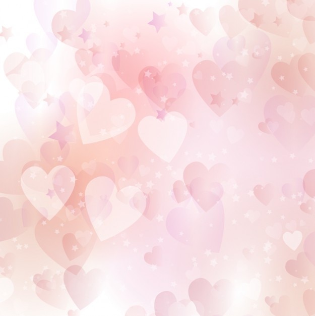 Pink hearts and stars background