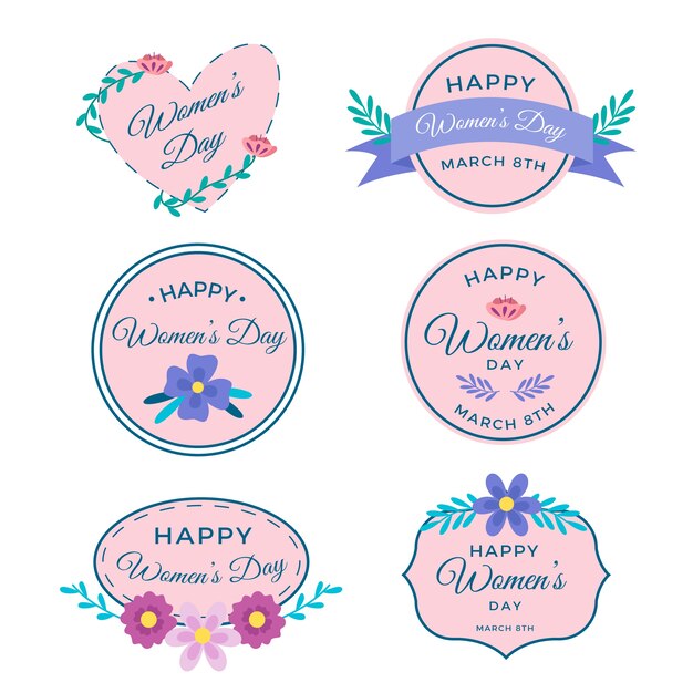 Pink label template collection for women's day