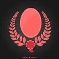 Free vector pink laurel wreath and frame