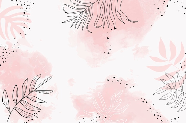 Free vector pink leafy watercolor background vector