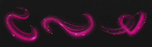 Free vector pink light fragrance wave with flower petal effect