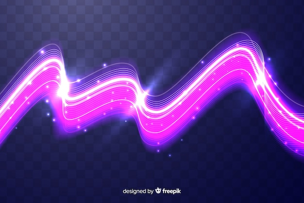 Free vector pink light wave effect with no background