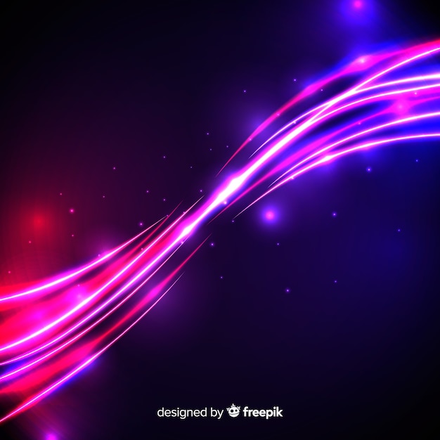 Pink light wave effect with particles