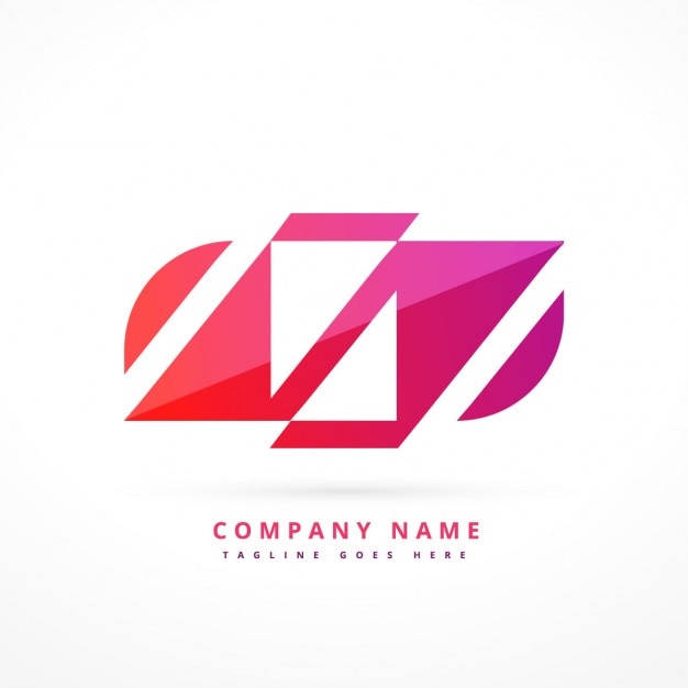 Pink logo with abstract shape