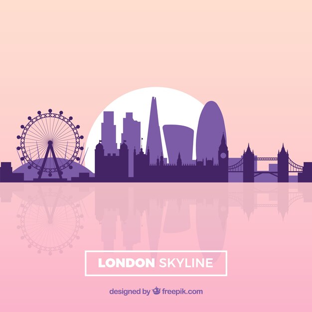 Pink london skyline