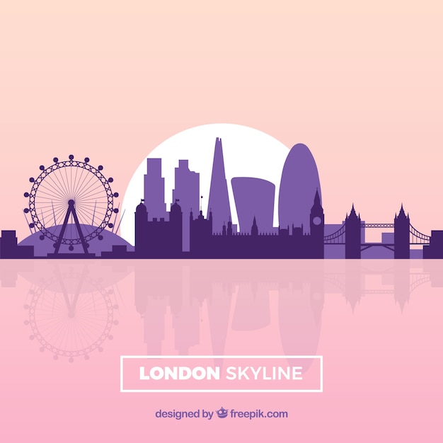 ピンクのロンドンのスカイライン