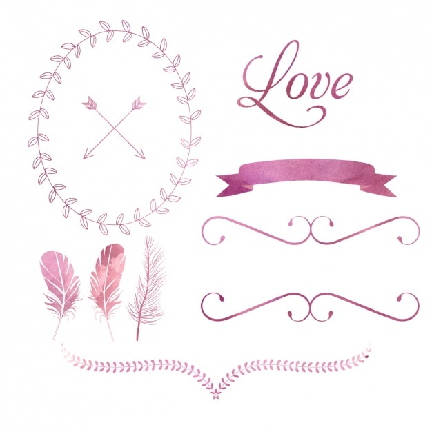 Pink love elements