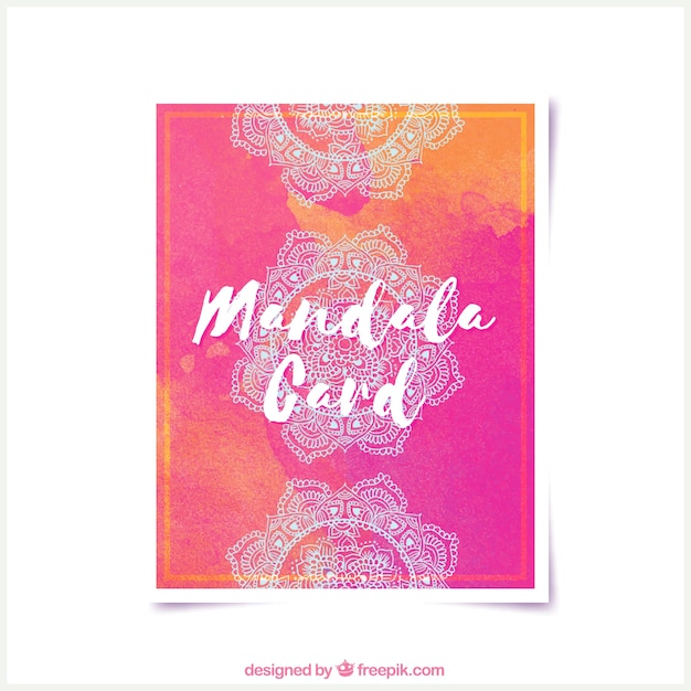 Free vector pink mandala card