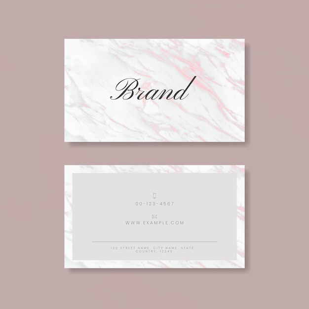 Pink marble business card