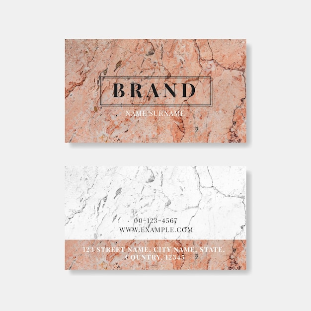 Free vector pink marble business card