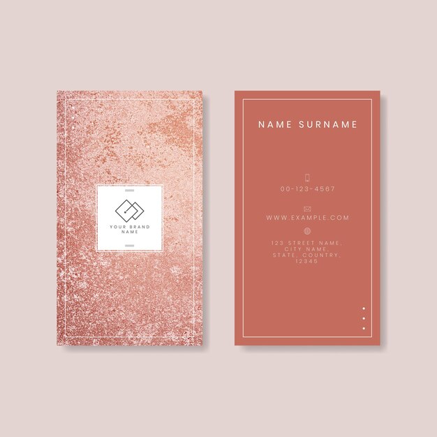 Pink marble business card