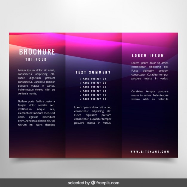 Free vector pink modern trifold