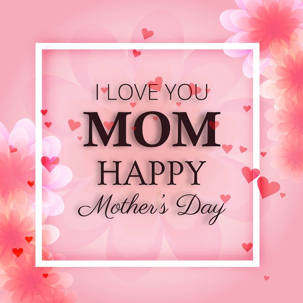 Free vector pink mother's day design with frame