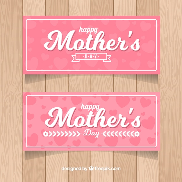 Pink mothers day banners