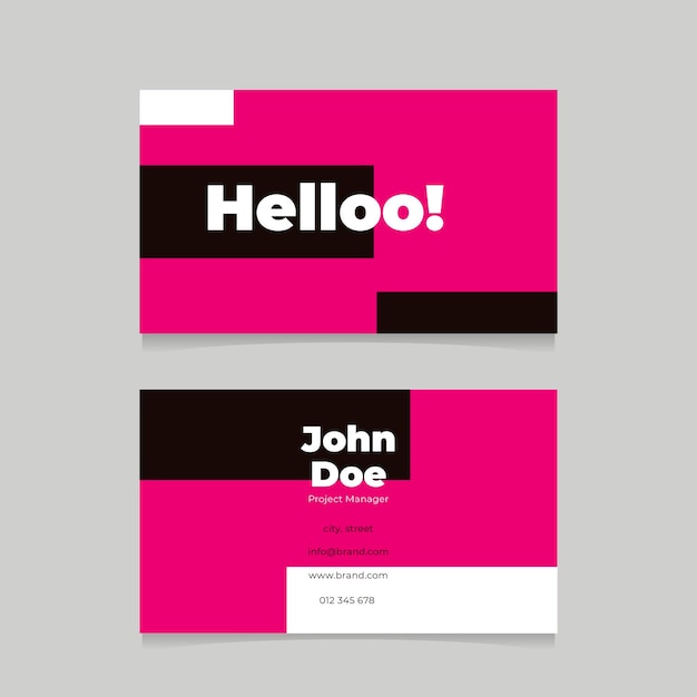 Pink neon business cards