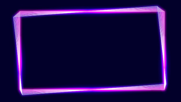 Розовая неоновая рамка на темном фоне вектор