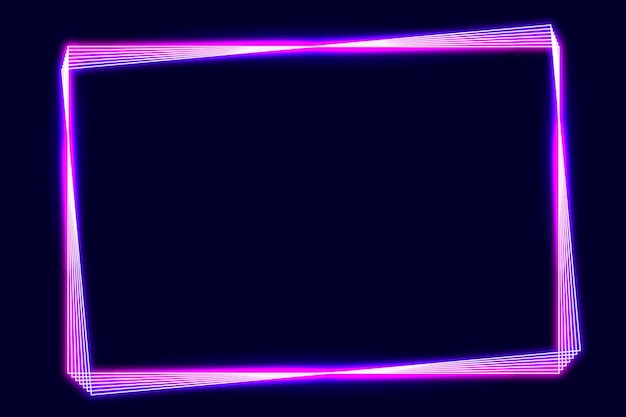 Pink neon frame on a dark background